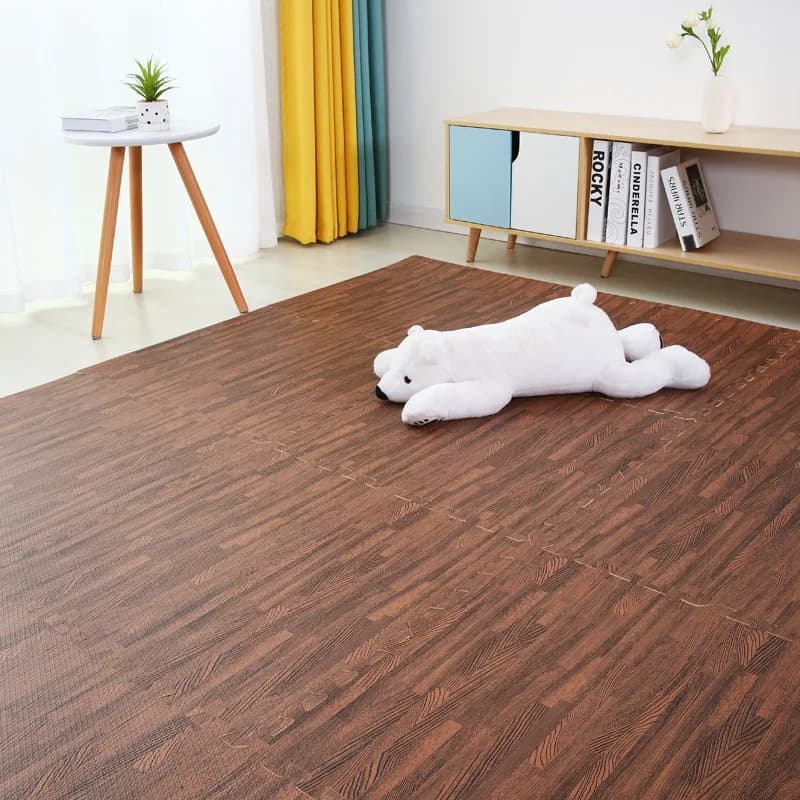 Tapis de Puzzle de jeu en bois pour bébé, mousse EVA souple, épissure de sol, tapis pour enfants imbriqués, décoration de salon, tapis rampant