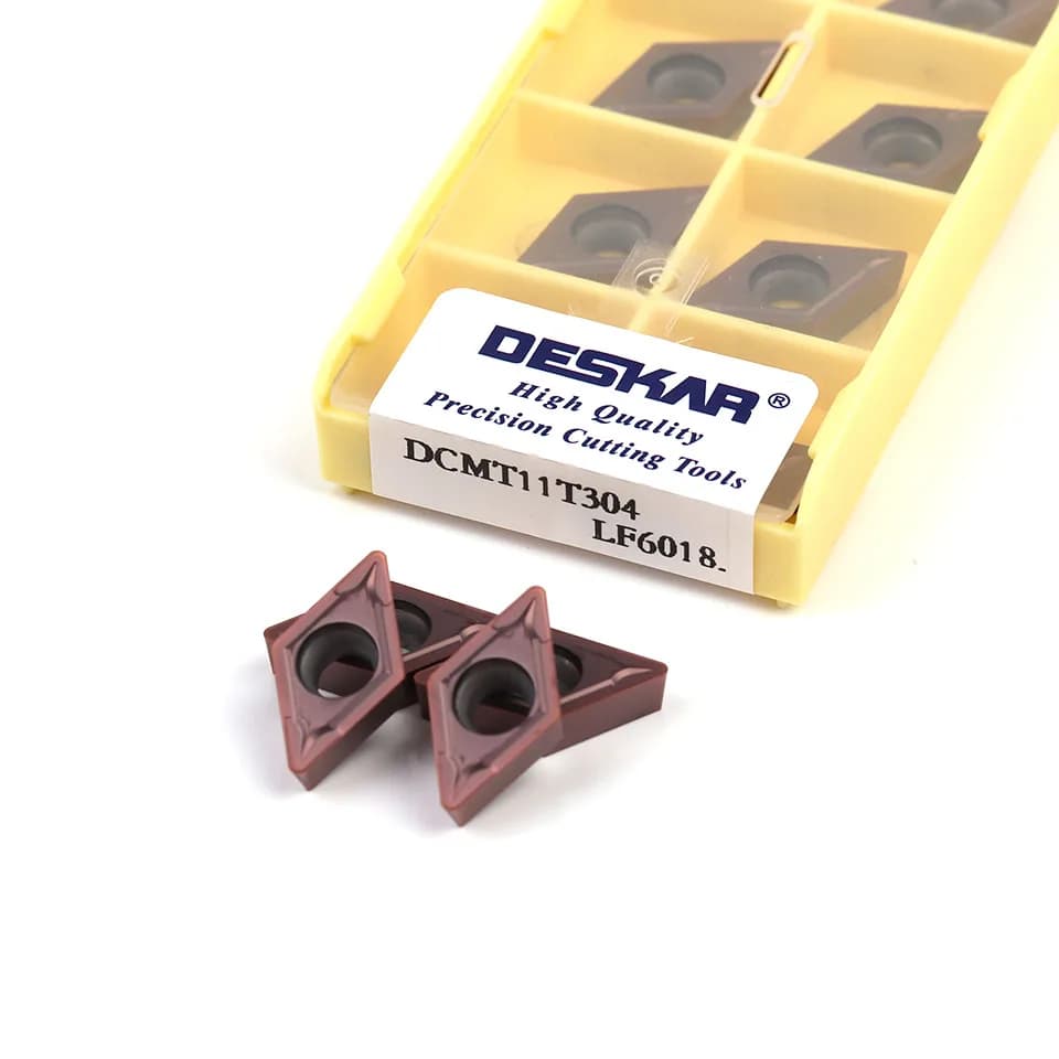 DESKAR 100% Original DCMT070204-MV DCMT070208-MV DCMT11T304 DCMT11T308-MV LF6018 Plaquettes de coupe pour tournage