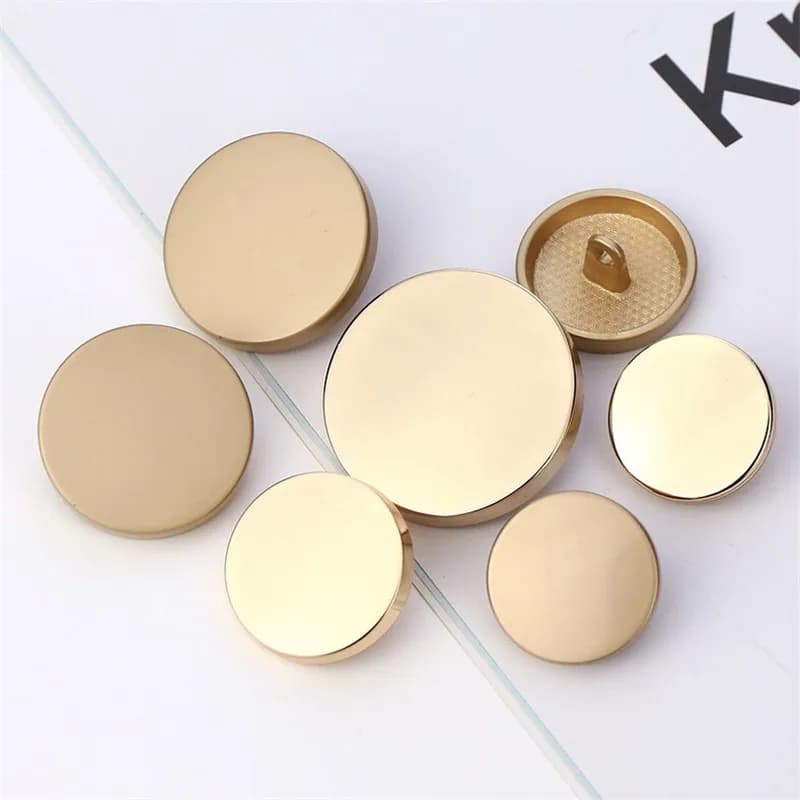 Boutons décoratifs en métal doré, 10/15/20/25mm, 10 pièces, pour chemise, manteau Simple, veste, boutons décoratifs de 20mm pour vêtements