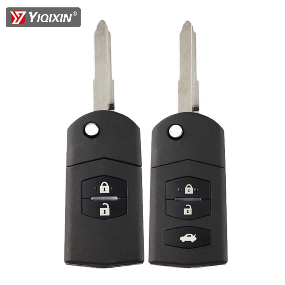 YIQIXIN 2/3 bouton pliant rabat voiture clé coque Fob avec lame non coupée pour Mazda 2 3 5 6 RX8 MX5 M6 CX5 coque de clé à distance