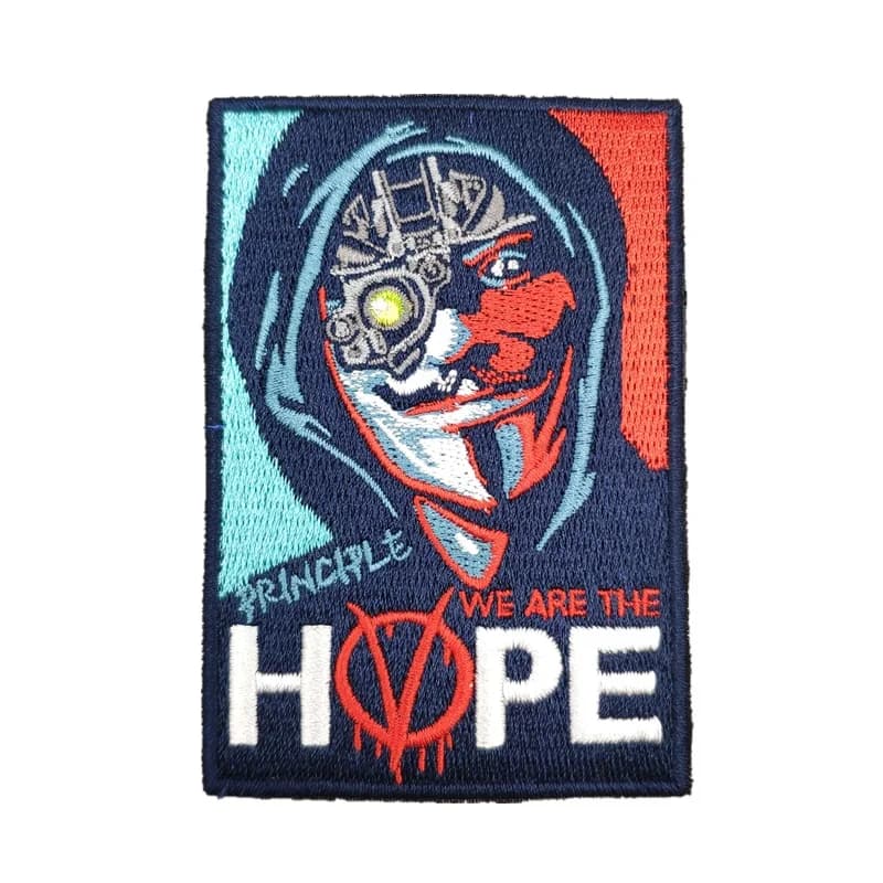 Patch brodé V pour Vendetta We Are The Hope, brassard d'identification lumineux tactique à vision nocturne pour vêtements et sacs à dos