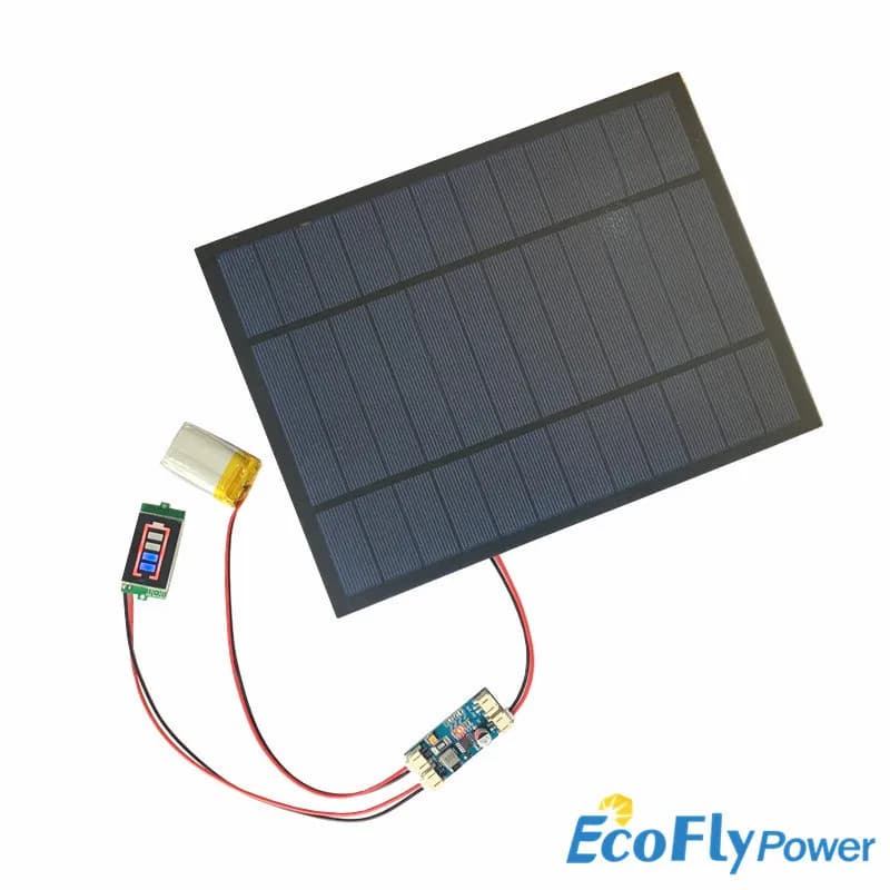 Panneau solaire 6V 3W 4.5W 6W 9V 2W 4.2W 12V 2W avec chargeur de batterie solaire compact et affichage de la batterie, kit DIY, câble PH 2.0