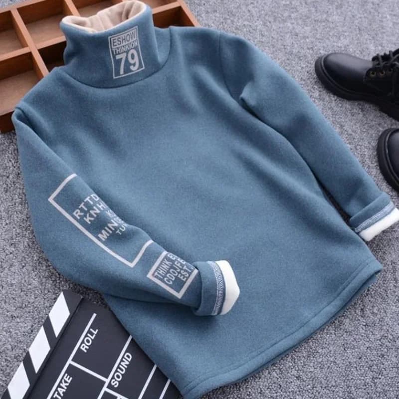 Pull à col roulé en PVD pour enfants, pull à lettres pour enfants, vêtements à la mode, chaud, bébé, garçons, filles, hiver