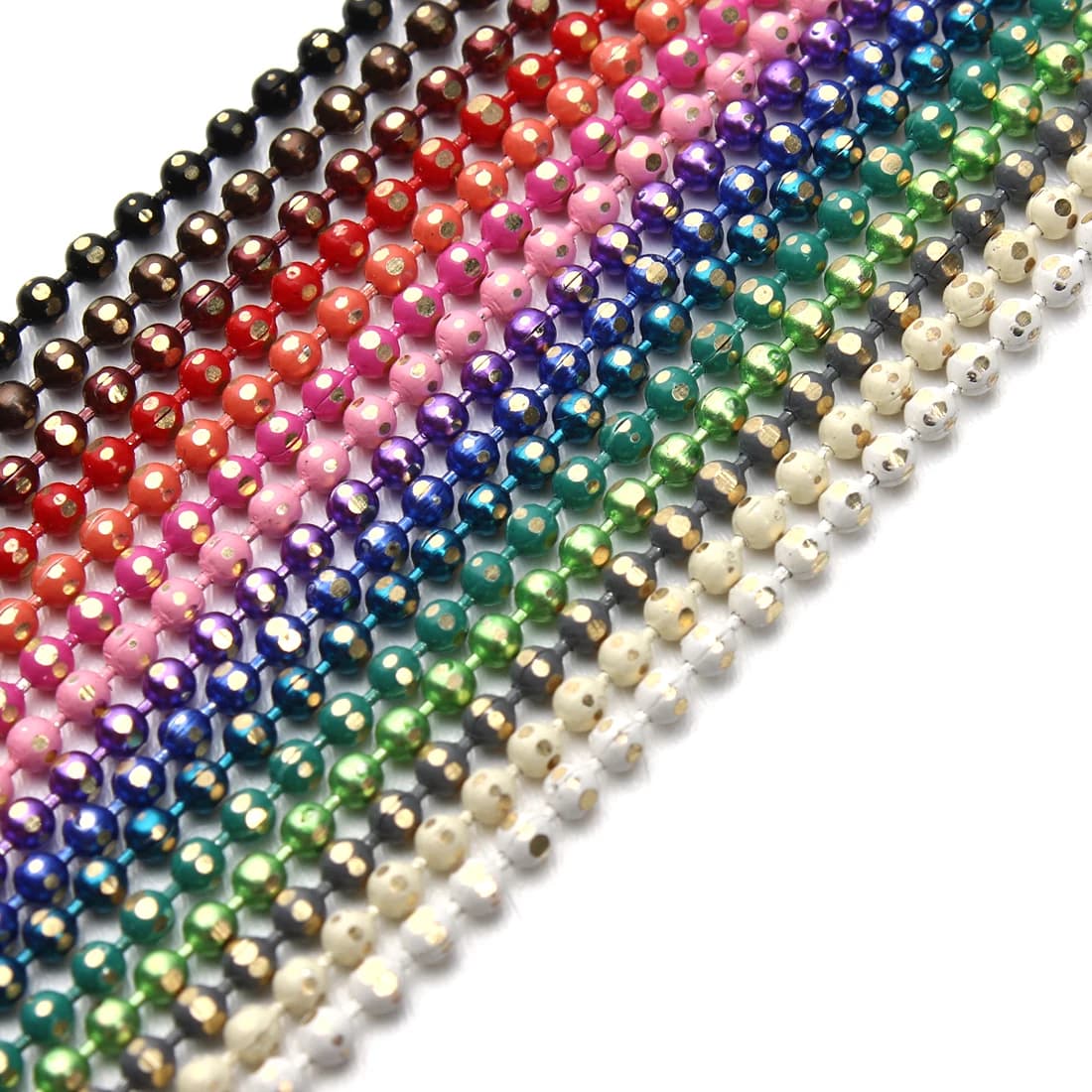 JOBulk-Bracelet en boule de cuivre coloré pour femme, collier de perles, lien et clé, bijoux de bricolage, exécutif, 10 verges, lot, largeur 1.5mm