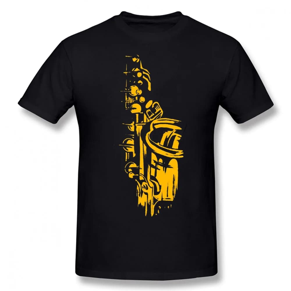 T-shirt manches courtes col rond unisexe, en coton, Vintage, Cool, drôle, avec image de Saxophone d'anniversaire, Harajuku