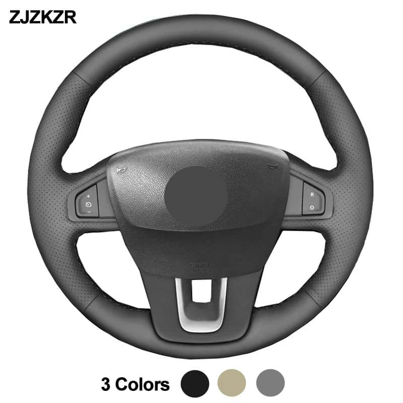 Juste de volant de voiture cousue à la main, tresse ronde, beige, noir, gris, Renault décennie k3, 2007-2012, Latitude, Renault, Samsung SM5, SM7