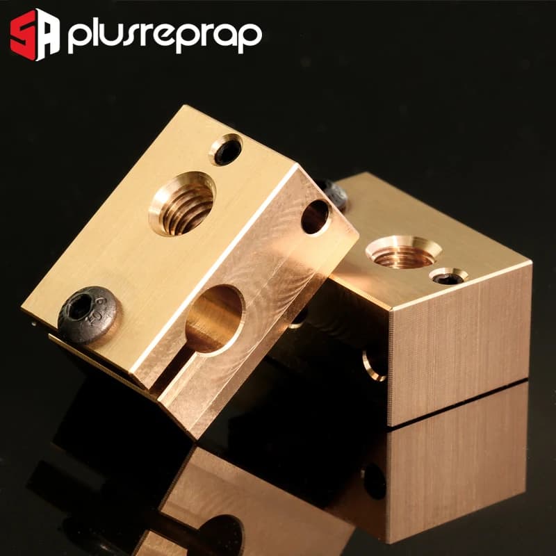 Bloc chauffant V6 j-head Hotend 3D, 2 pièces, en cuivre et en laiton, buses d'imprimante 3mm PT100 NTC100K, bloc de Thermocouple haute température