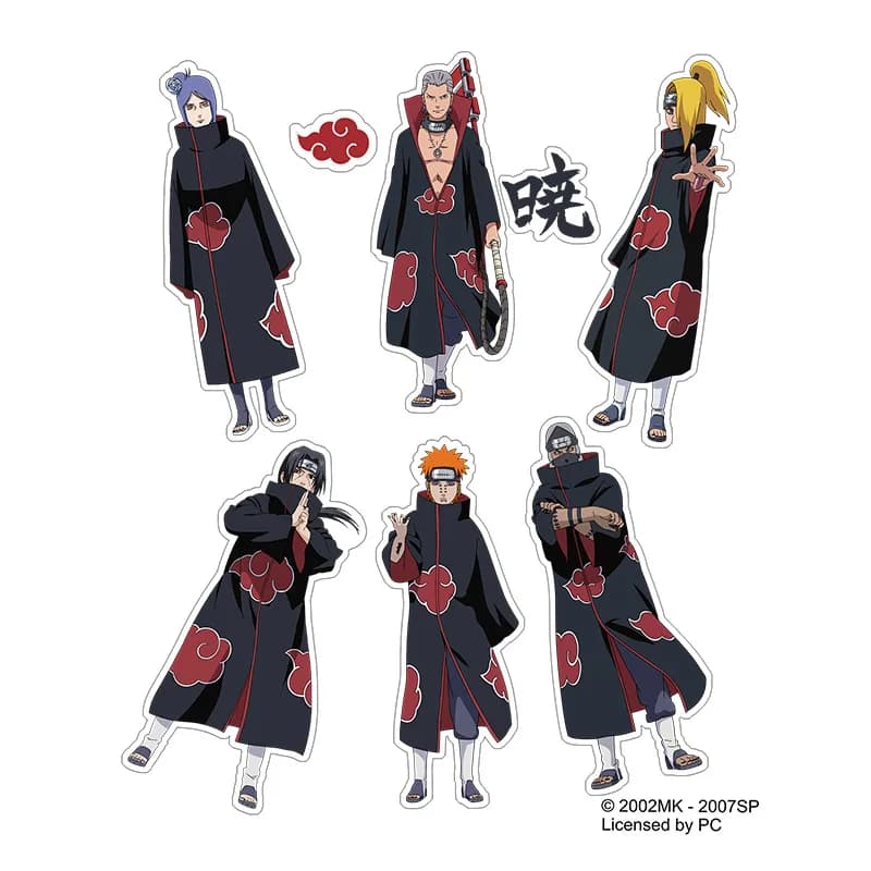 Brdwn NARUTO Deidara douleur Konnan Hidan Kakuzu Kisame Zed Tobi Akatsuki nuage rouge autorisation officielle Cosplay autocollants Paster