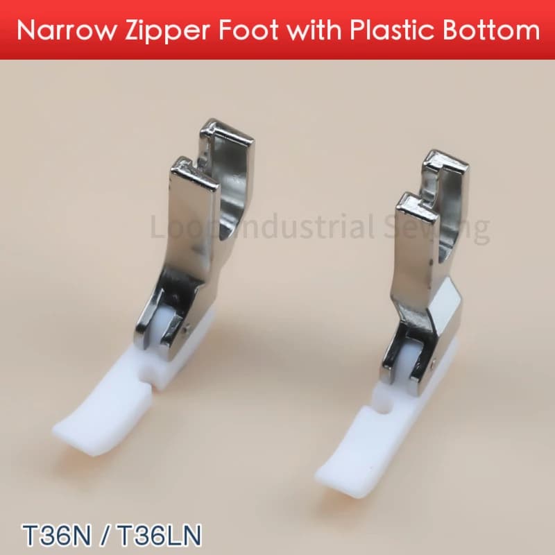 Pied à fermeture éclair étroite T36N T36LN avec fond en plastique adapté à tous les accessoires de Machine à coudre industrielle à point noué à aiguille unique