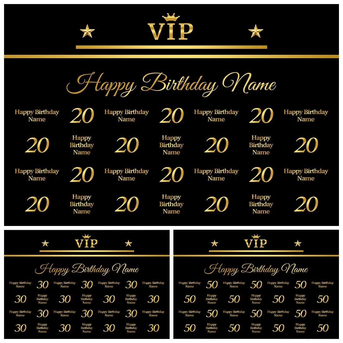 Nom personnalisé noir arrière-plan de bannière de paillettes d'or arrière-plan de Photocall 18 25 30 40 50 55e anniversaire photographie pour Studio Photo