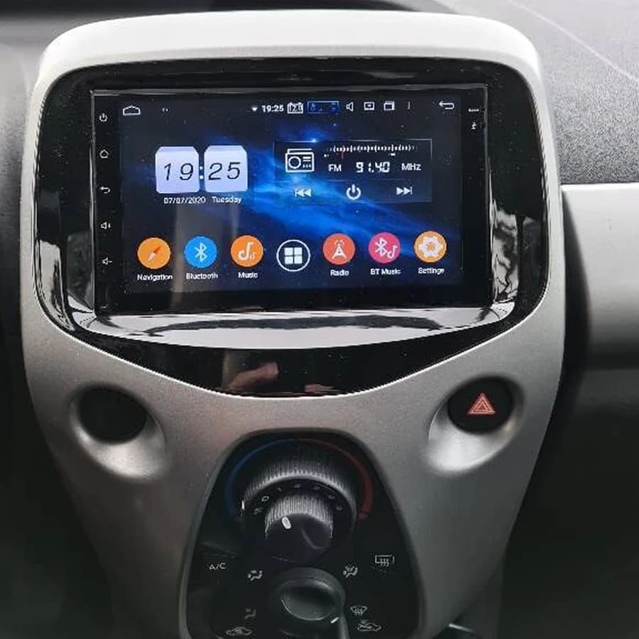 Autoradio Android 13 avec écran, navigation GPS, Carplay, autoradio, unité principale, KIT 128, Cristaux, Toyota Aygo, C1, 108 Go de ROM
