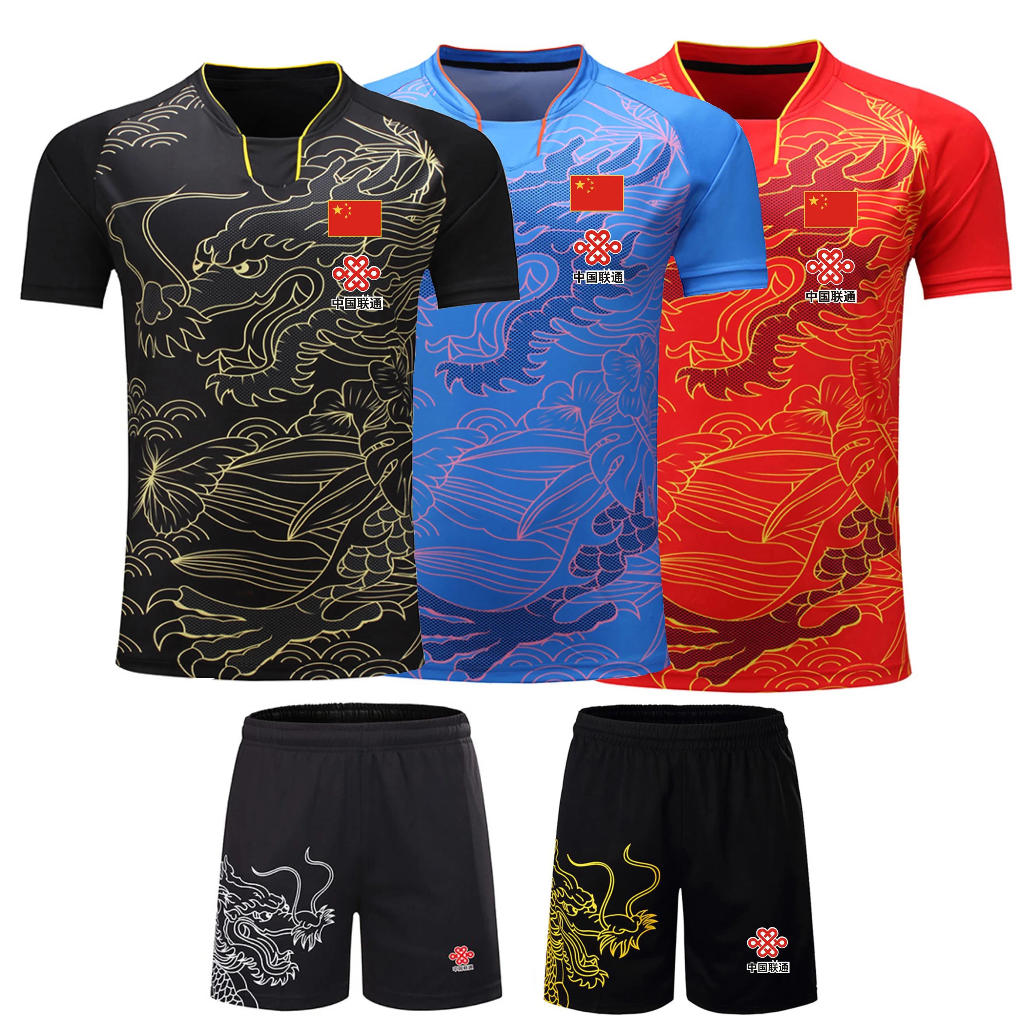 Sports Chine Dragon maillots de tennis de table Shorts hommes femmes enfant enfants maillot de ping-pong chemise de tennis de table ensembles sport chemise de football
