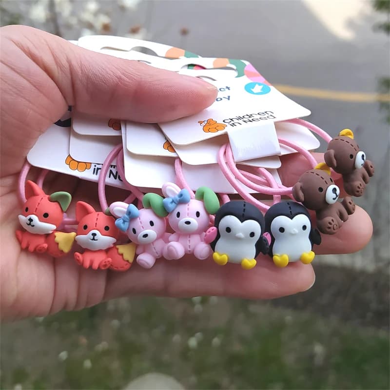 Bandeaux élastiques pour cheveux pour enfants, ours mignon, vêtements de sauna de dessin animé de princesse, cravates pour enfants, cordes pour filles, accessoires de coiffure pour bébé, nouveau, 2