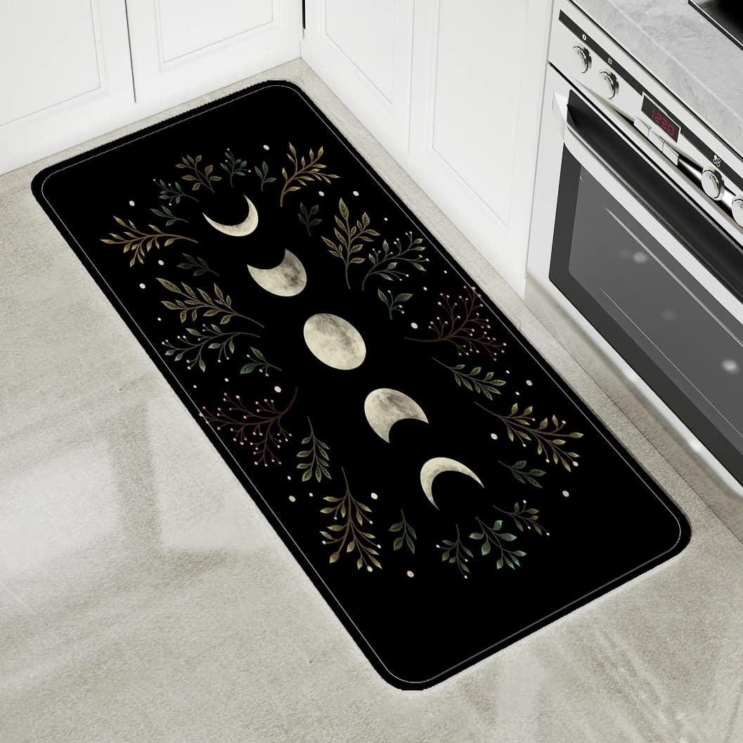 Polymère d'éclipse lunaire totale, beaux virus de porte romantiques, salon, chambre à coucher, cuisine, tapis coordonnants, décoration d'intérieur, tapis d'art