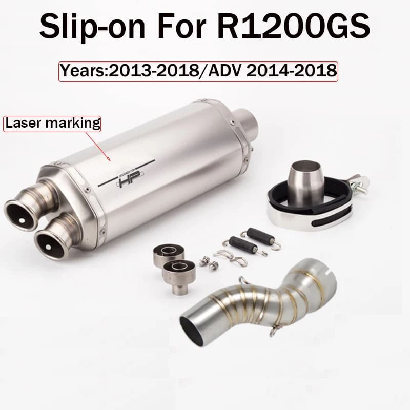 Silencieux Silencieux Silencieux à Enfiler pour Moto BMW R 1200 GS LC 2013 à 2018, Runder GS LC ADV 2014 à 2018, 51mm