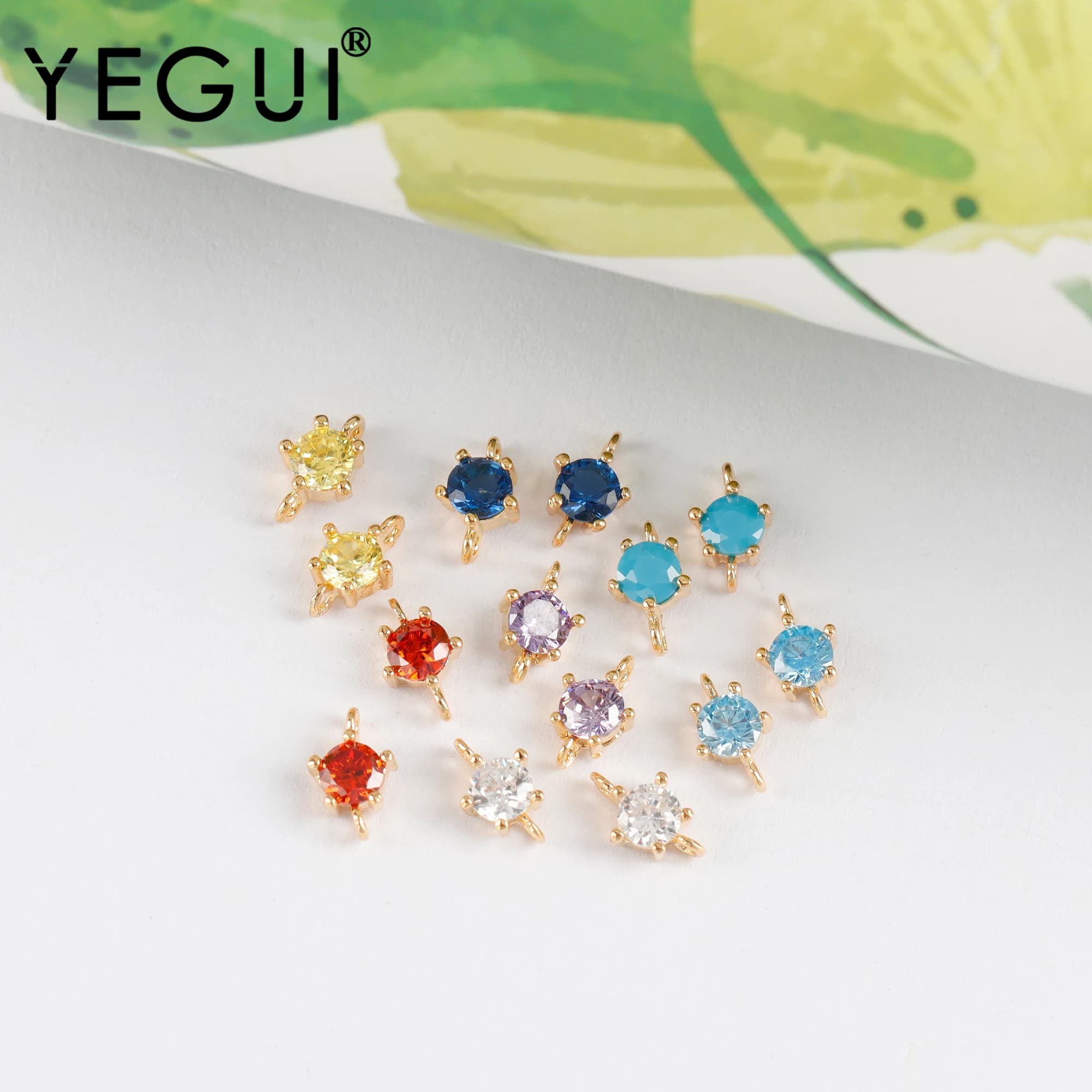 YEGUI – accessoires de bijouterie, plaqué or 18k, métal cuivre, zircons, breloques, anneaux de saut, fabrication de bijoux, boucles d'oreilles diy, lot de 20 pièces, M1043