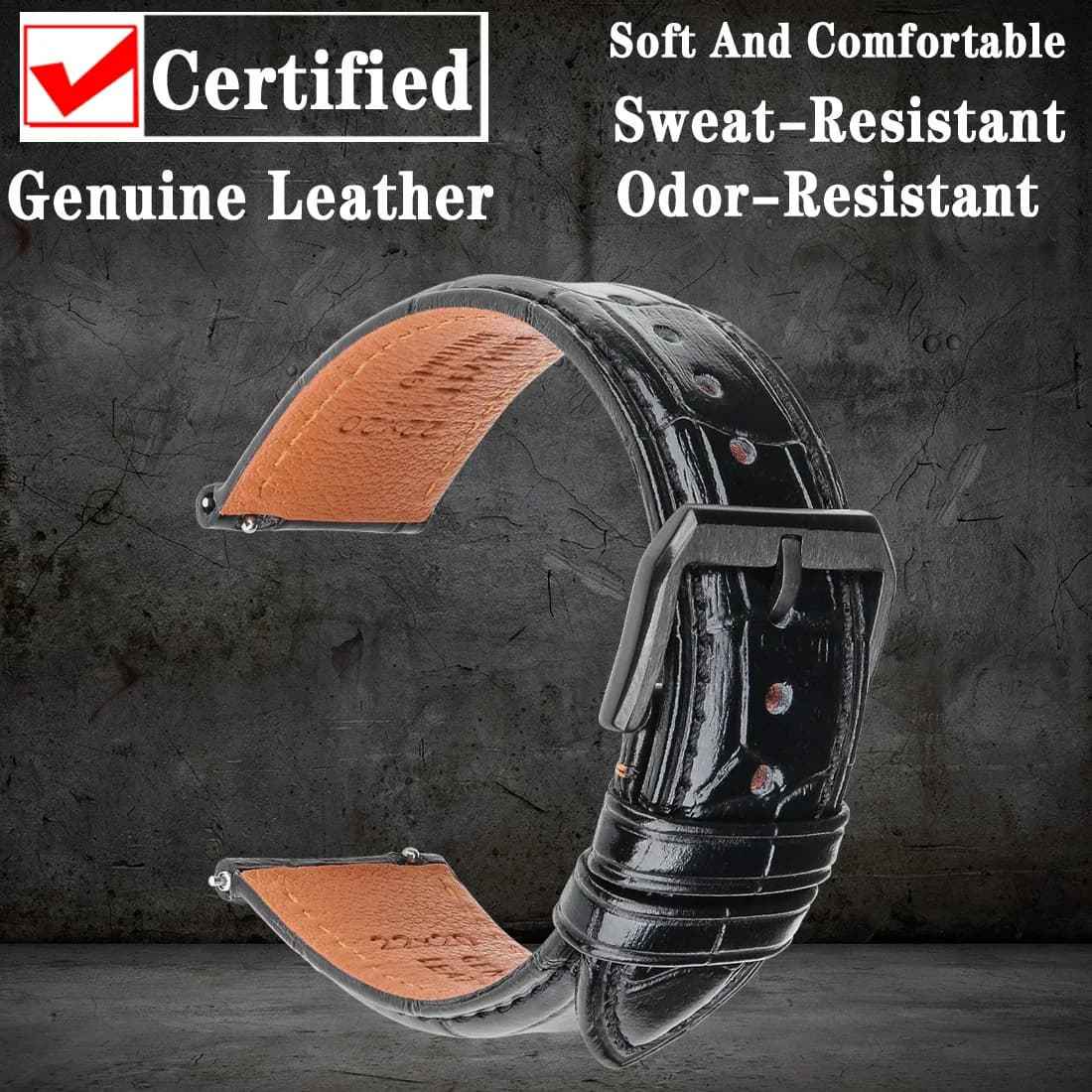 Bracelet de montre à dégagement rapide pour montre intelligente HUAWEI GT 2 Pro Amazfit GTR Samsung Galaxy montre Active 2 bracelet de montre en cuir véritable