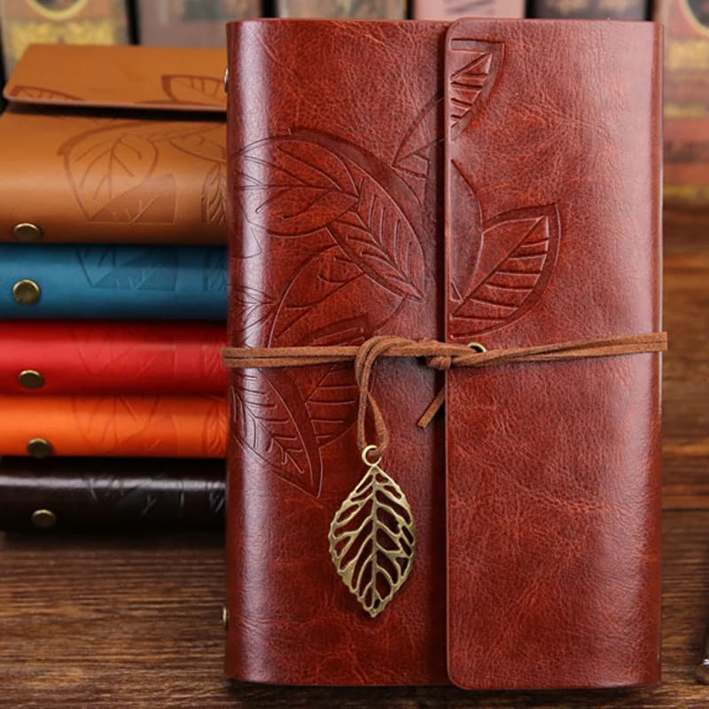 Carnet Journal bloc-notes en cuir PU spirale littérature carnet de notes papier remplaçable Journal planificateurs école papeterie cadeau