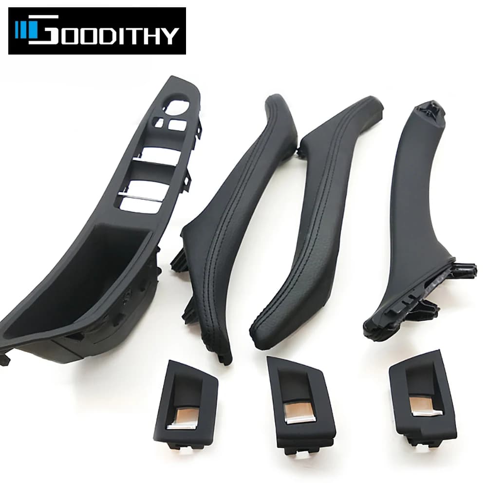Ensemble d'assemblage de poignée de porte intérieure en cuir LHD, conduite à gauche, pour BMW série 5 F10 F11 F18 520 523 525 528 530 535