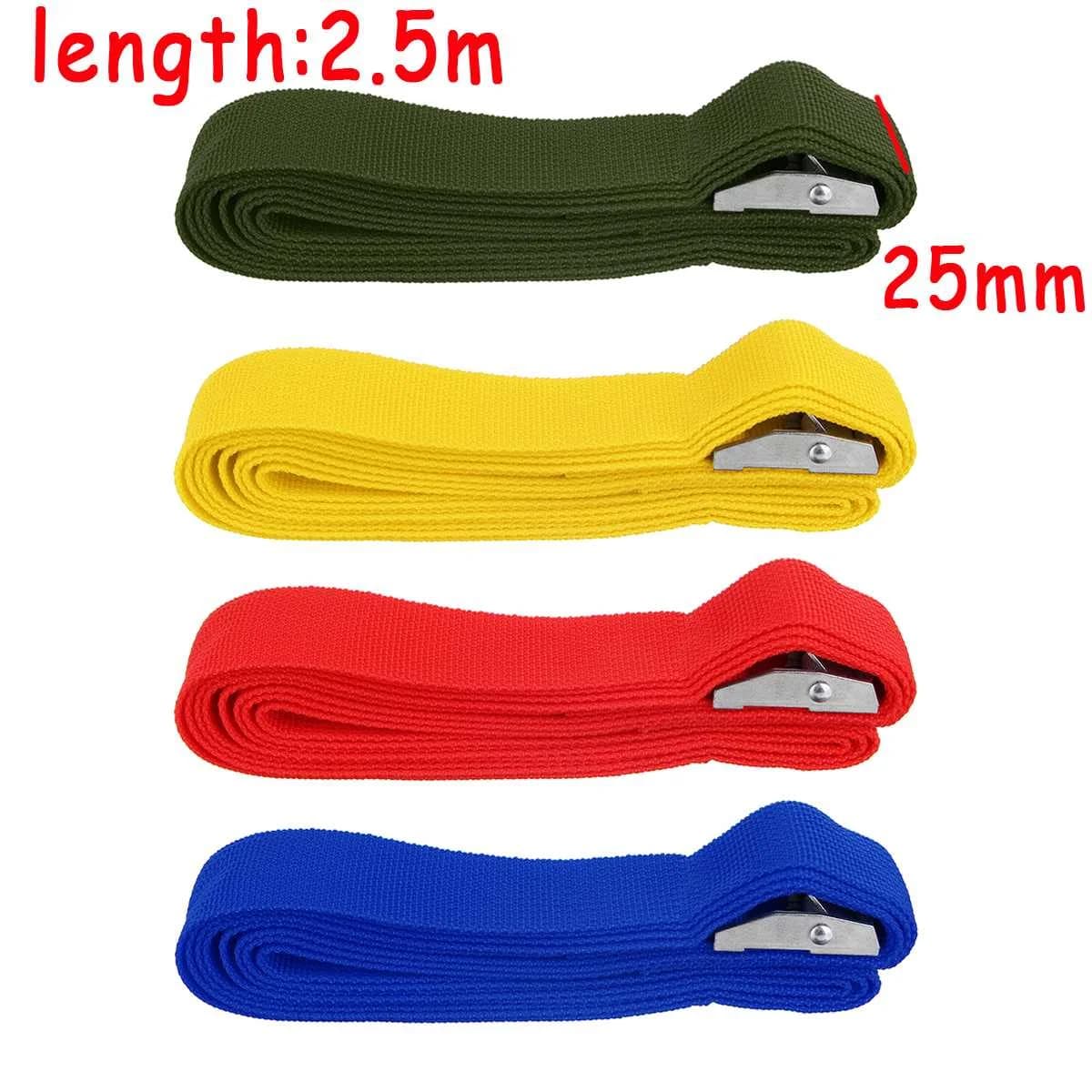 Corde de Tension de voiture 2.5m x 25mm, sangle d'arrimage, ceinture à cliquet solide, sac de bagages de voiture, sangle d'arrimage de chargement en alliage de Zinc et Nylon 5 couleurs