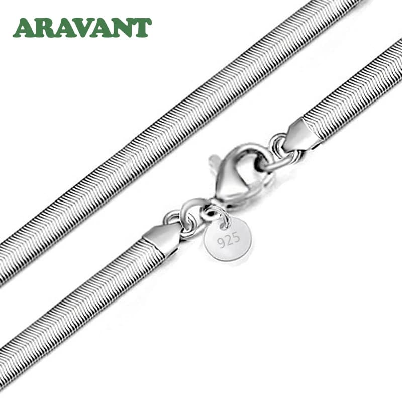 Aravant 925 argent 6MM serpent chaîne collier pour hommes femmes bijoux de mode