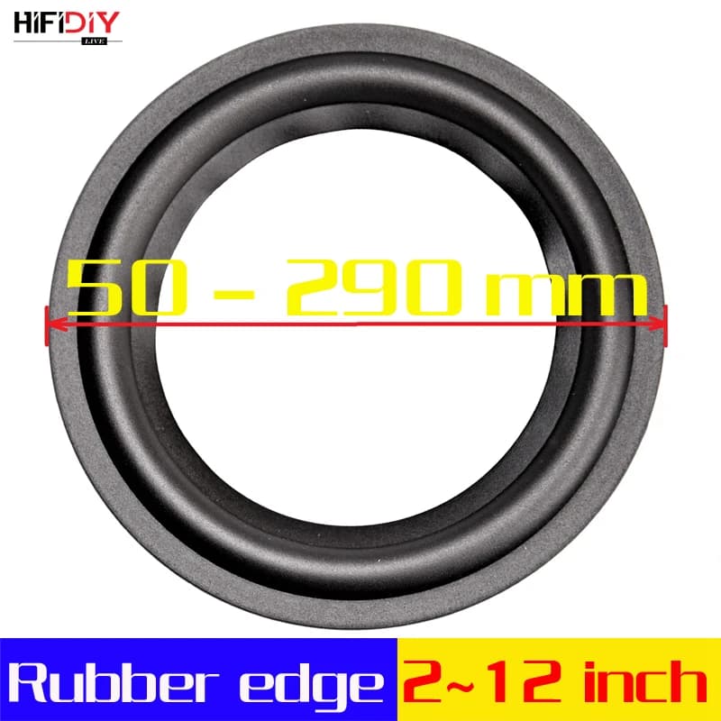 HIFIDIY LIVE Pièces de rechange pour haut-parleur de graves de 4 à 12 pouces, anneau de suspension en caoutchouc pliable pour subwoofer (100~300mm) 4 5 6.5 7 8 10 12