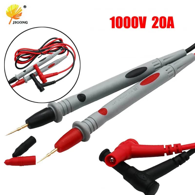 1 paire de fils de Test de sonde universels, broche pour multimètre numérique, pointe d'aiguille, testeur multimètre, sonde de plomb, câble de stylo 20A