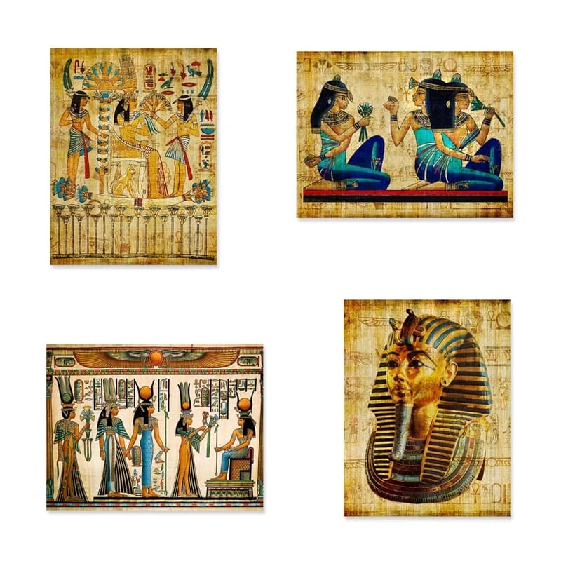 Affiche murale en toile d'egypte, papier parchemin, Style vieux, imprimés, image rétro égyptienne, décor mural, roi Tut Queen
