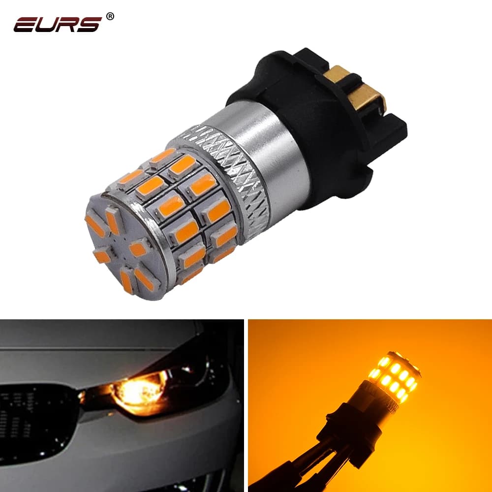 1 pièces Canbus PW24W PWY24W ampoule LED 3014 30smd clignotant lumière diurne DRL ambre jaune blanc sans erreur 12V 24V