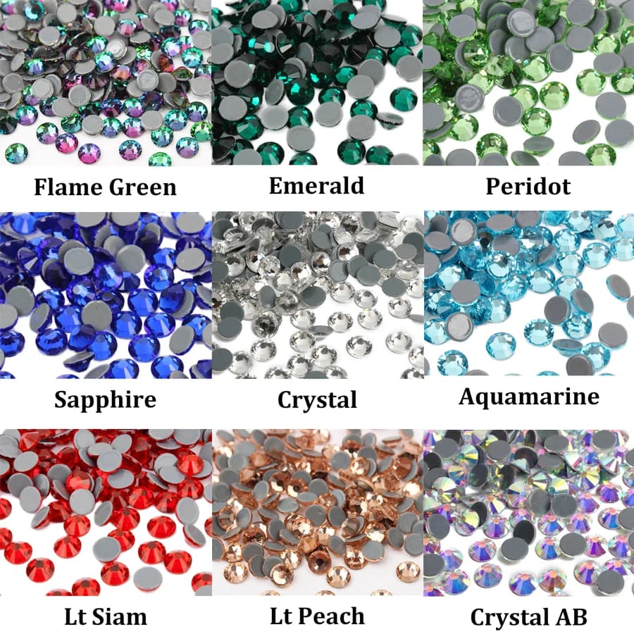 Cristaux de haute qualité, 288 pièces/1440 pièces/lot, strass correcteurs, verre brillant pour accessoires de vêtement SS6 SS10 SS16 SS20 SS30