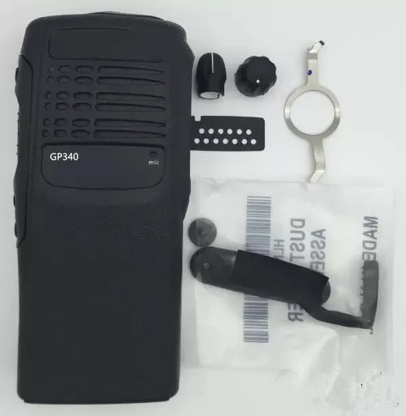 Coque de boîtier avant noire pour talkie-walkie motorola GP340 pour remplacement