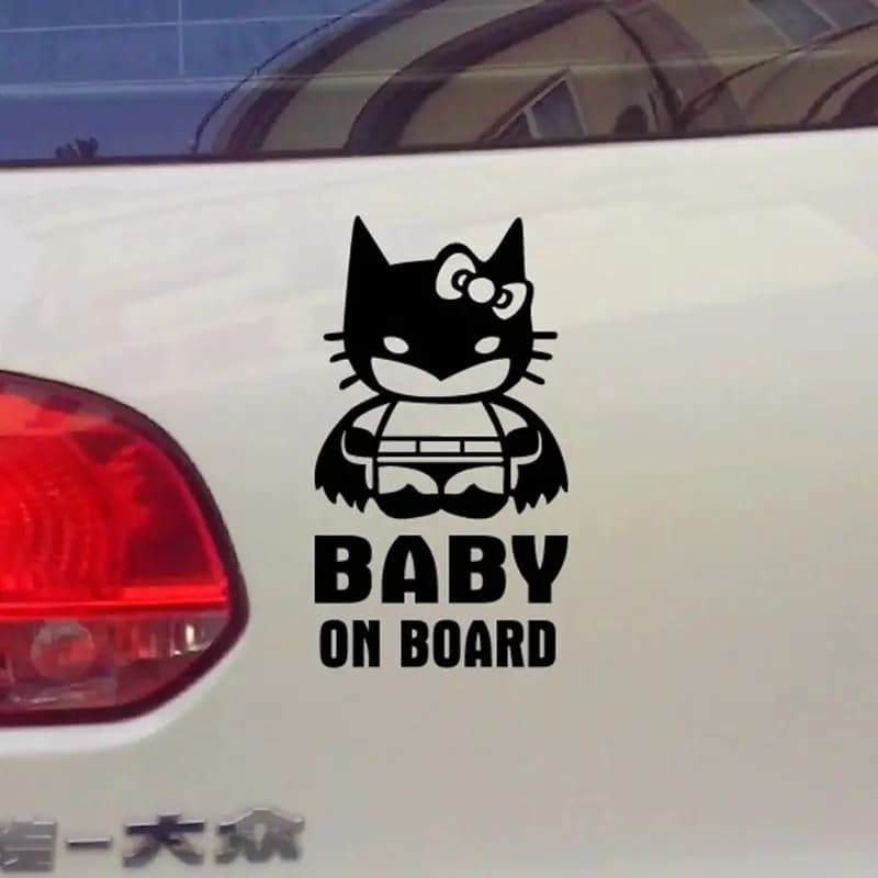Autocollants de voiture en vinyle pour bébé fille à bord, décalcomanie mignonne, héros de dessin animé, ruban adhésif ZE