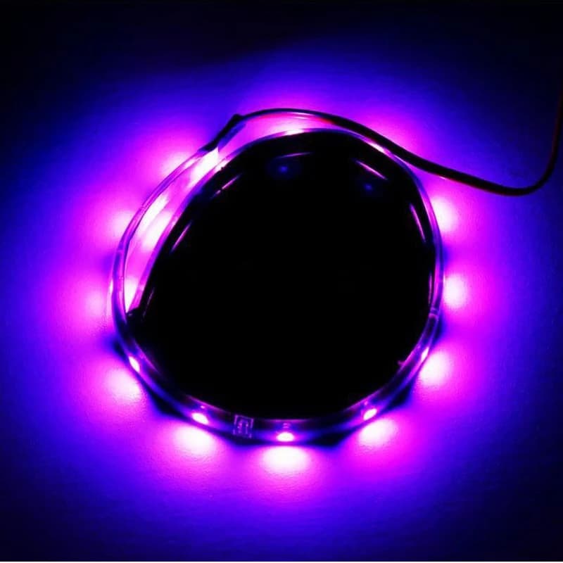 Bande lumineuse flexible et étanche pour véhicule automobile, 15 LED, 30cm, violet, 12V, 2 pièces