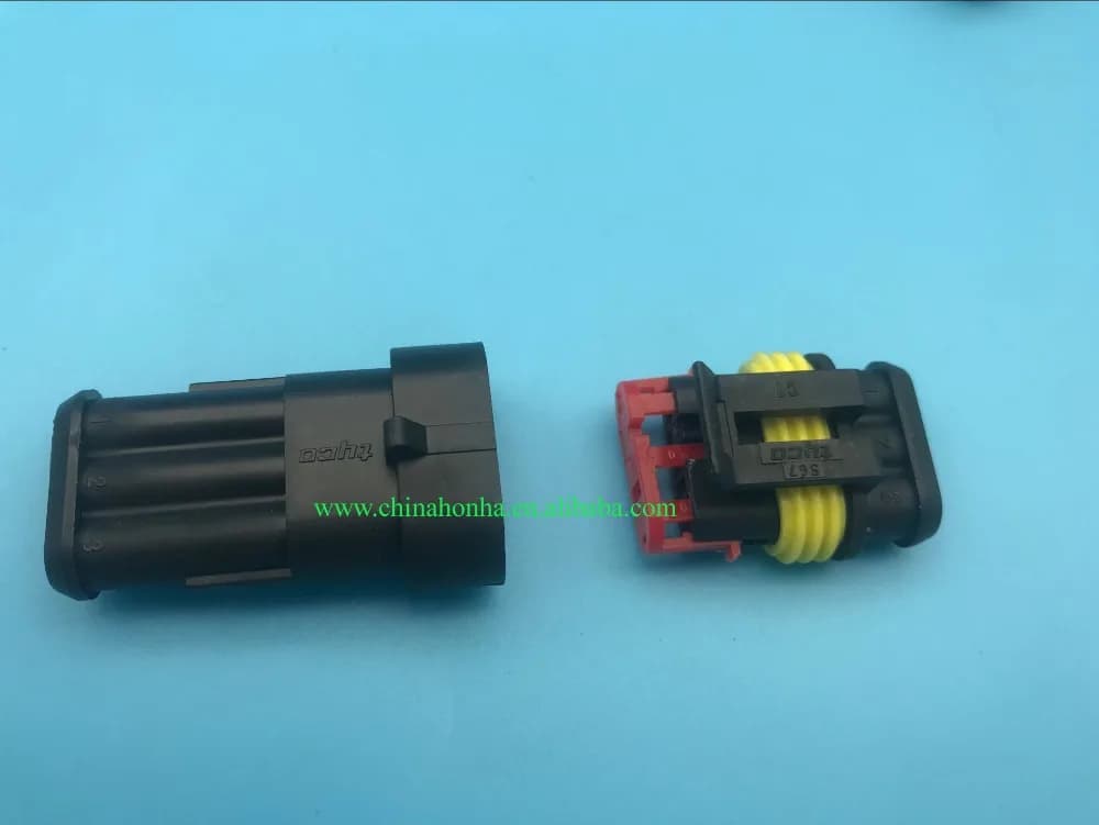 100pcs automobile étanche Fil Connecteur 3Pin Voiture Électrique Moto CACHÉ prise PA66 DJ7031-1.5-11/21 282105-1/282087-1