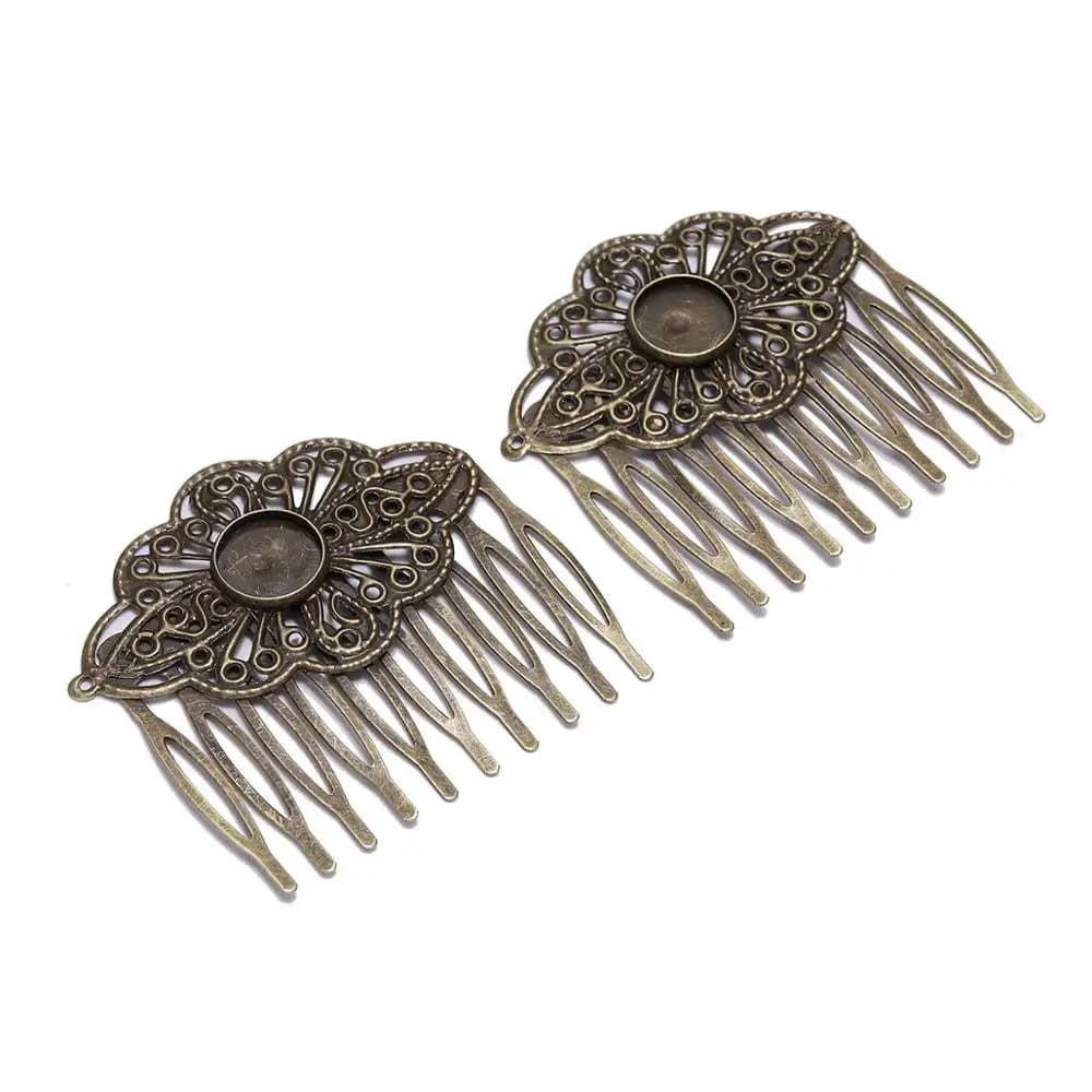Lot de 5 Barrettes en verre 52x56mm pour femmes, Base de Cabochons en verre de 12mm, bricolage, résultats de peigne à cheveux, épingles à cheveux, fournitures pour la fabrication de bijoux
