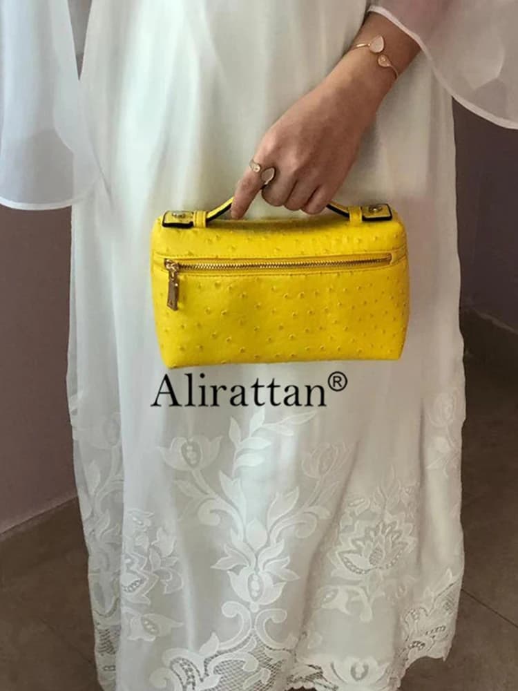 Sac à main tendance en cuir PU effet crocodile pour femme, design mode 2026, motif gaufré autruche et serpent, pochette de maquillage, style Dubaï