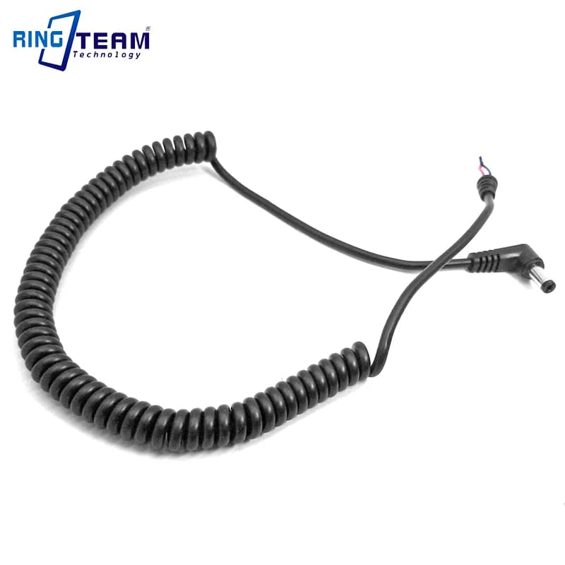 Câble d'alimentation enroulé en spirale pour appareil photo, 5.5x2.1mm, AC-PW20 NP-FZ100 DR-E6 DR-400 DMW-DCC3