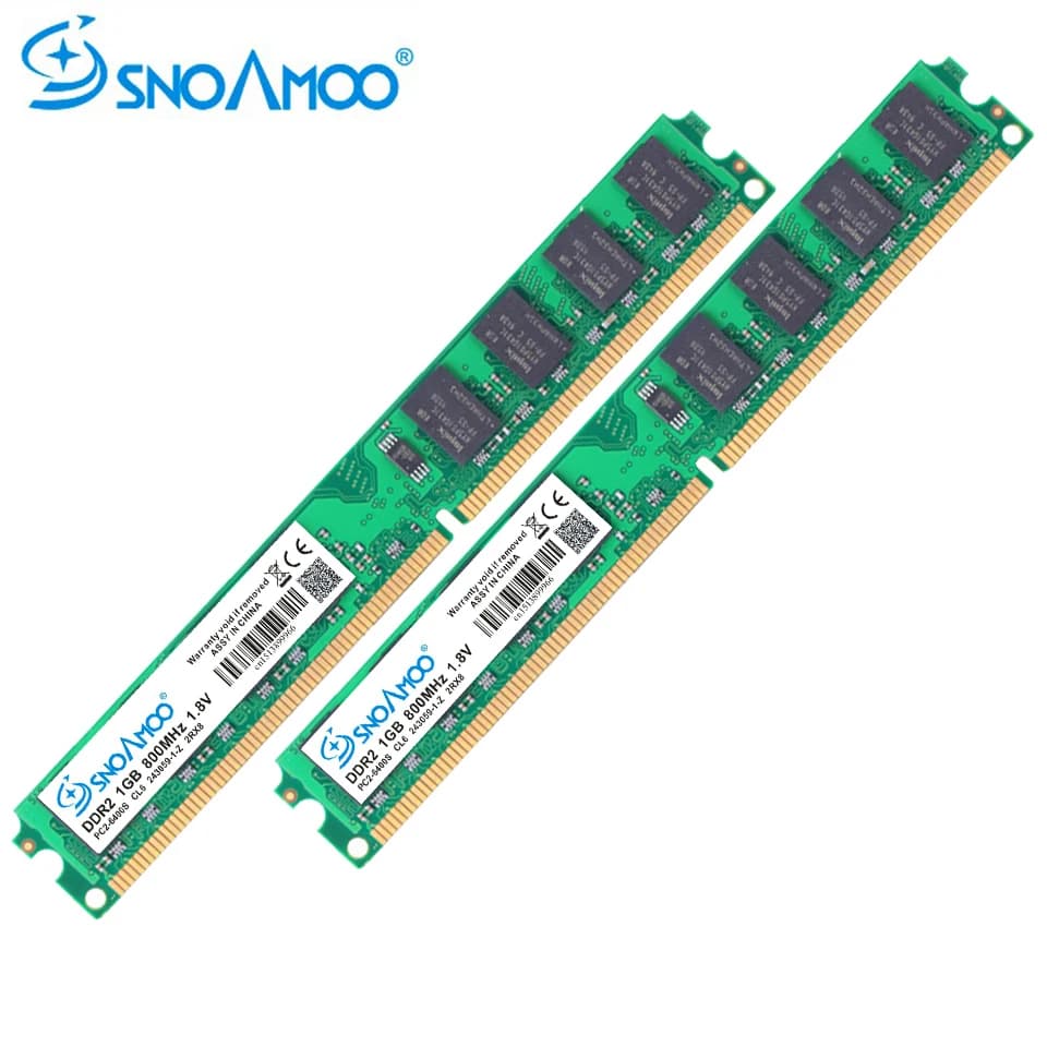 SNOAMOO ordinateur de bureau RAM DDR2 1GB RAM 800MHz PC2-6400S 240 broches 1.8V 667MHz 2GB DIMM pour I Compatible mémoire d'ordinateur garantie