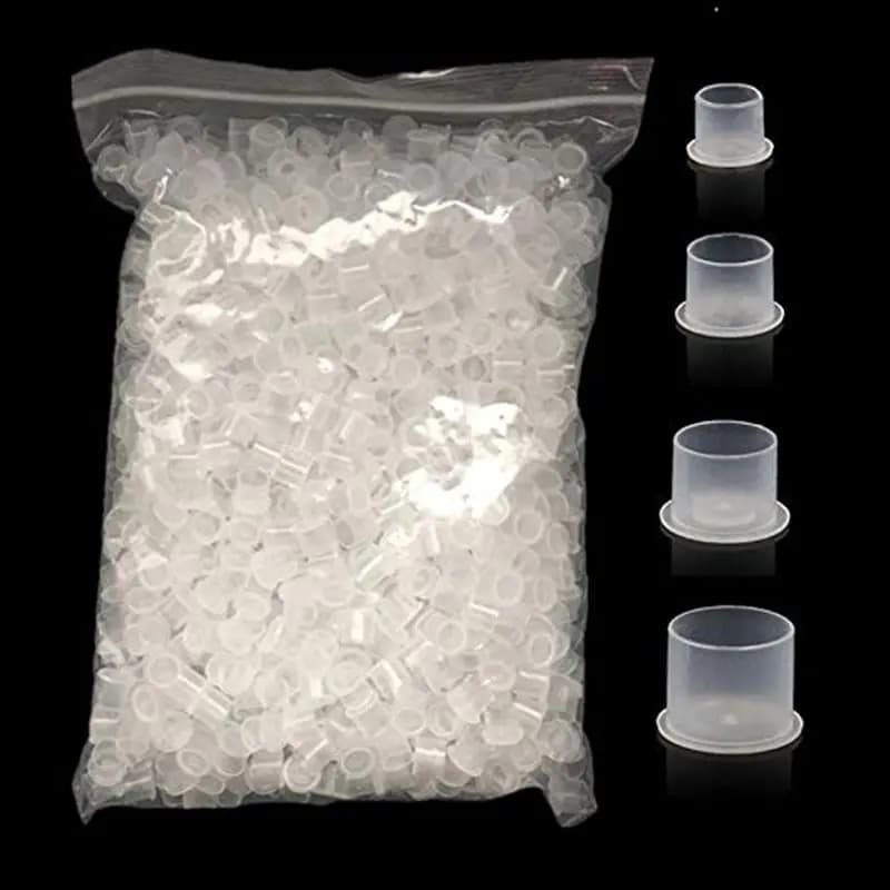 1000/500/100 pièces Coupelles à encre de tatouage en plastique transparentes autoportantes 17mm 14mm 11mm, fournitures pour pigments de tatouage