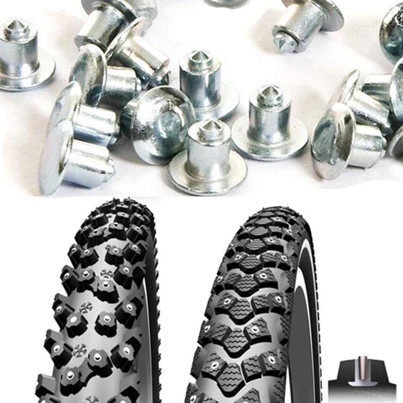 Pointes de vélo de montagne cloutées en aluminium et en carbure, 300mm/6.5 ", pour gros vélo, 0.26 pièces