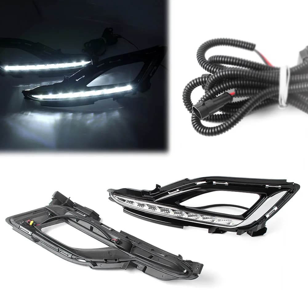 Phare antibrouillard avant LED pour Hyundai Sonata LF, 2 pièces, feu de jour pour conduite et travail, 2015 et 2016