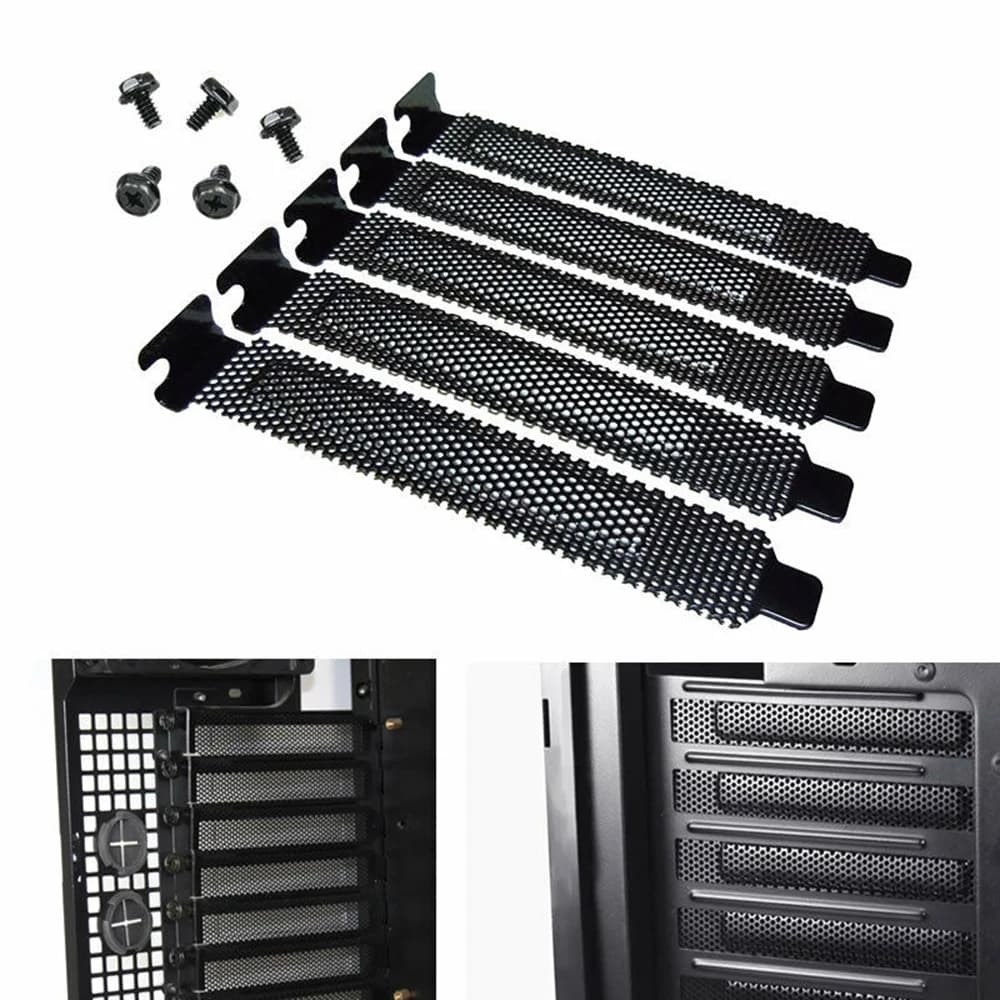 5 PCS PCI fente couvercle anti - poussière filtre baffle acier dur avec vis ordinateur de bureau Shell Bezel foret extension plug - in