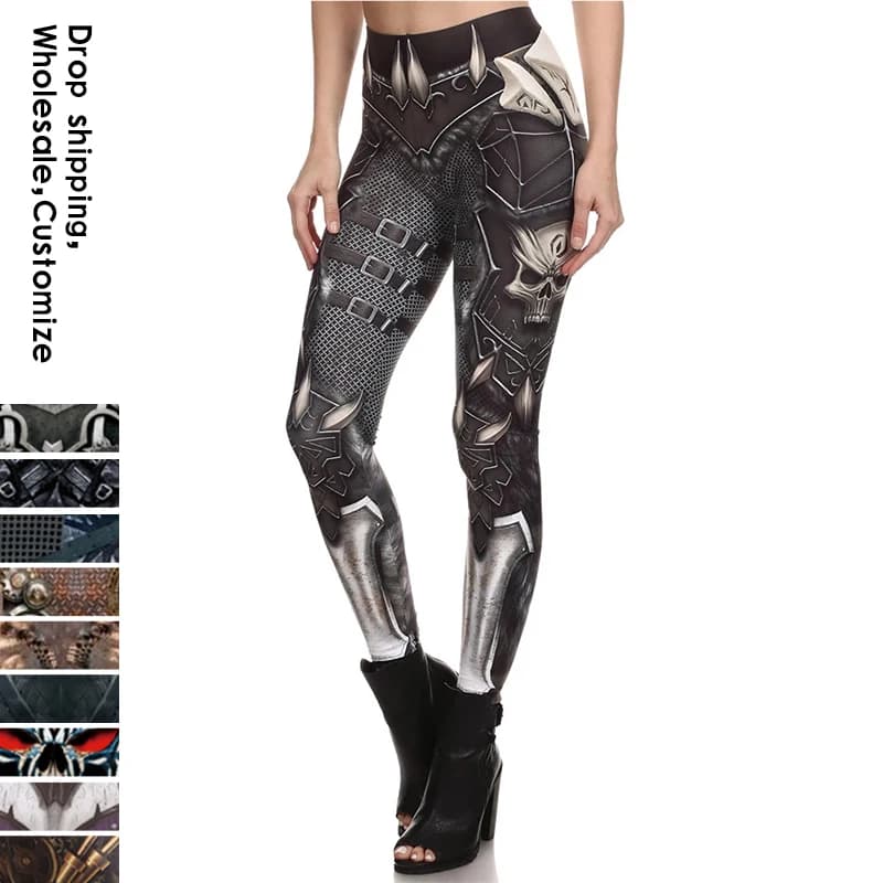 NADANBAO nouveau crâne BARBARIAN femmes Leggings Punk crâne imprimé Legins haute élastique Fitness pantalon dames Push-Up Legging
