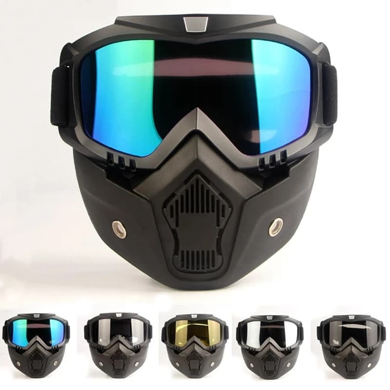 Casque de vélo intégral avec masque anti-buée, équipement de protection intégrale pour la tête, masque de paintball avec filtre buccal, lunettes de sécurité, équipement de chasse