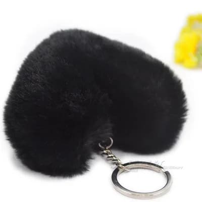 Porte-clés pompon moelleux, cadeaux pour femmes, pompon doux en forme de cœur, faux lapin, boule, accessoires de sac de voiture