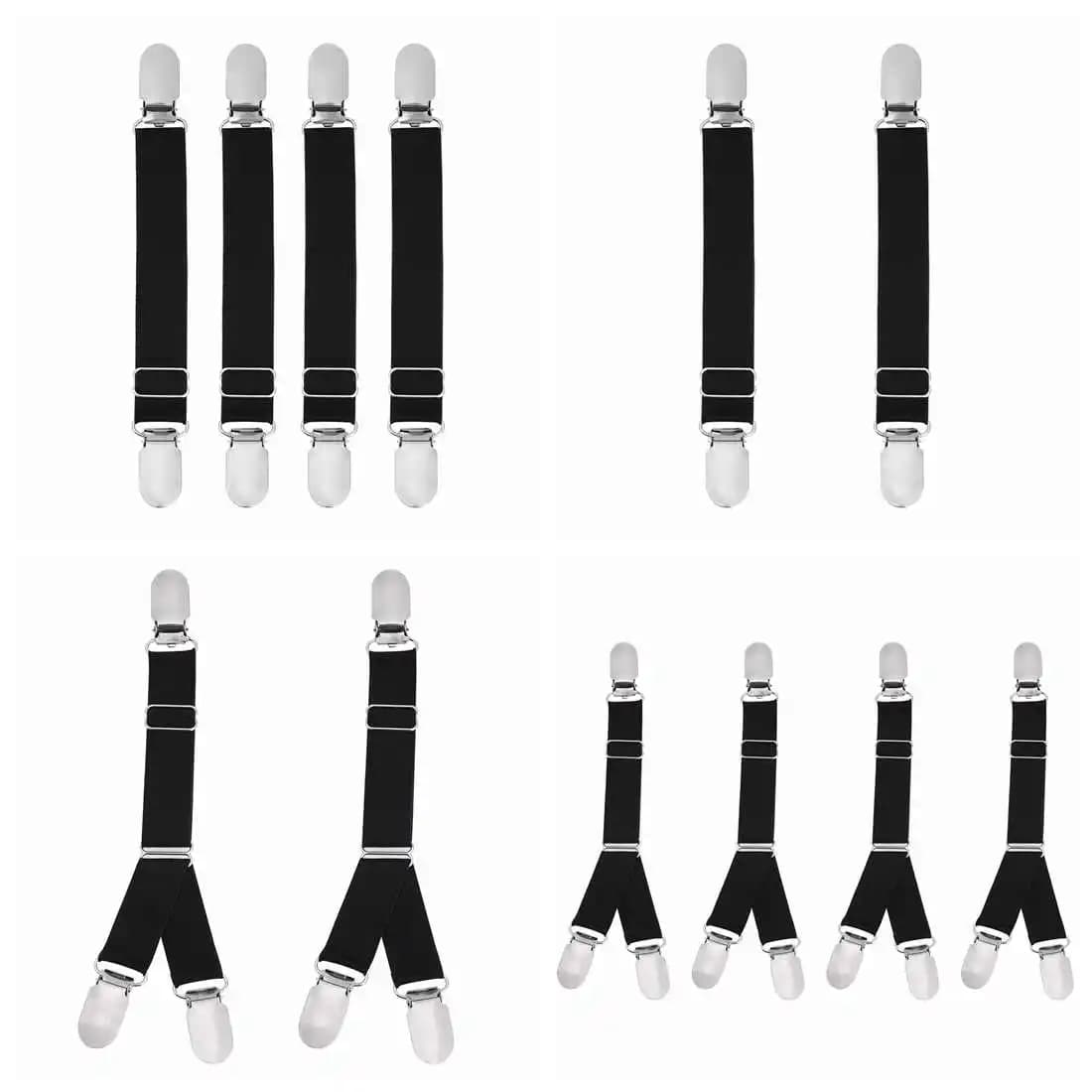 Porte-jarretelles à bande élastique unisexe pour femmes et hommes, porte-chemise, chaussettes stationnaires, attaches à bretelles, pinces à bouche de canard, accessoires de lingerie sexy