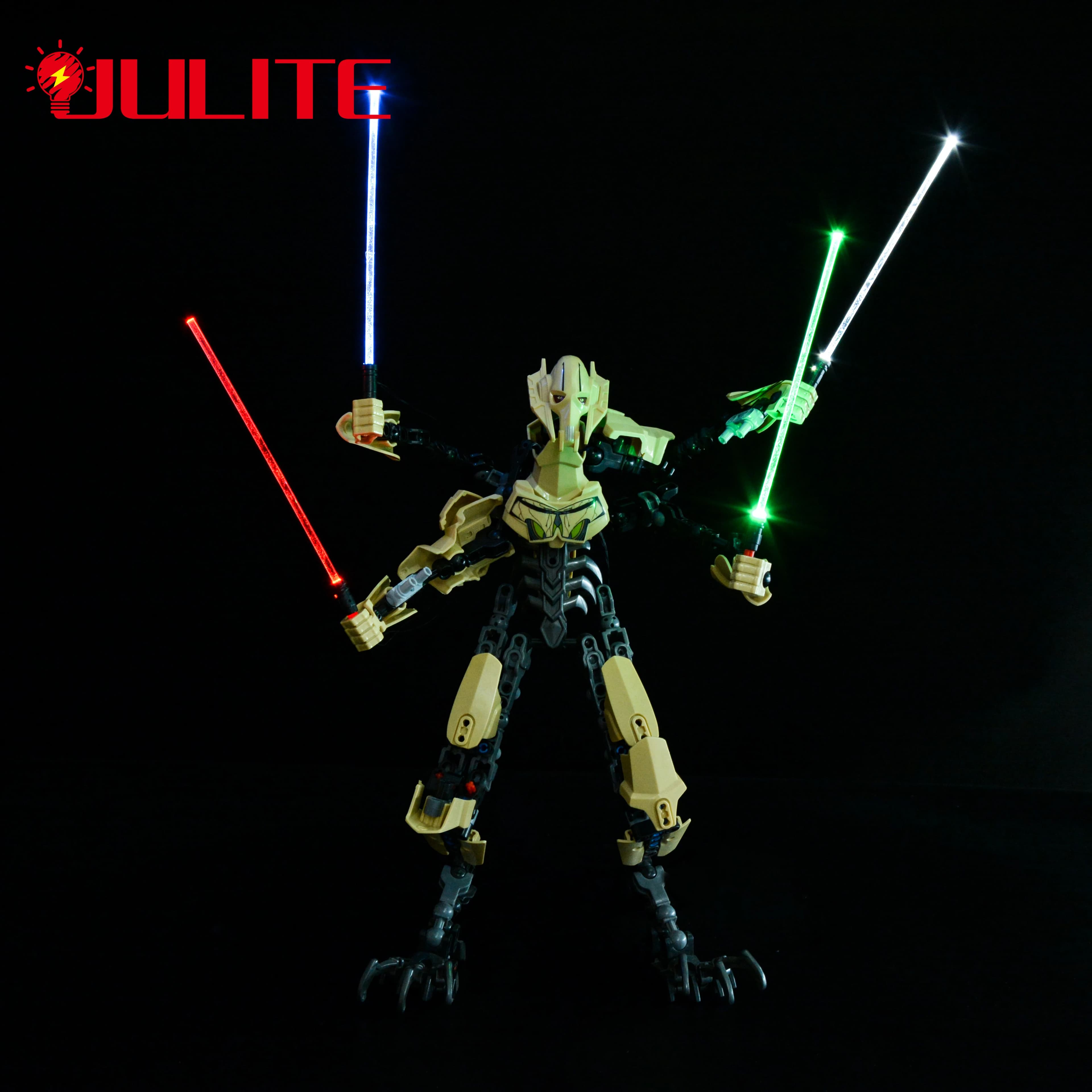Sabre Laser LED de 12cm de Longueur, 1 en 1/ 2 en 1, pour les Personnages Général Grievous White Storm, Éclairage Uniquement