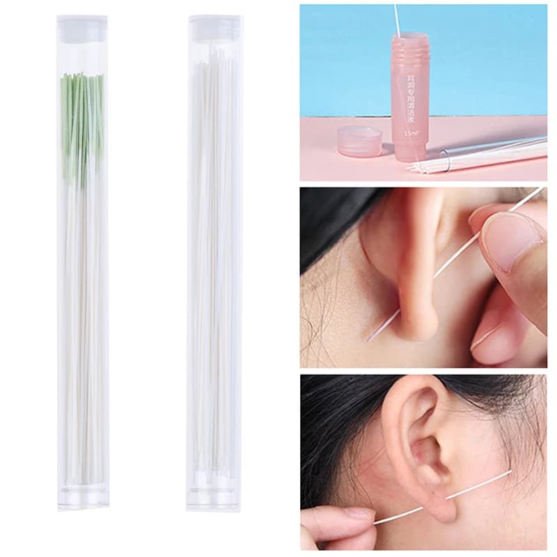Ensemble de livres d'oreilles percés, solution d'herbes, papier, soie, kit d'outils de suivi des trous d'oreille, nettoyeur de trous de boucles d'oreilles de poulet, 60 pièces