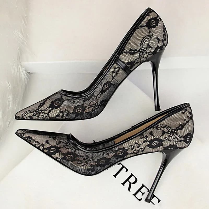 BIGTREE chaussures maille dentelle creuse femme pompes 2026 printemps femmes talons Sexy chaussures de fête mince talons aiguilles femmes chaussures 6 couleurs