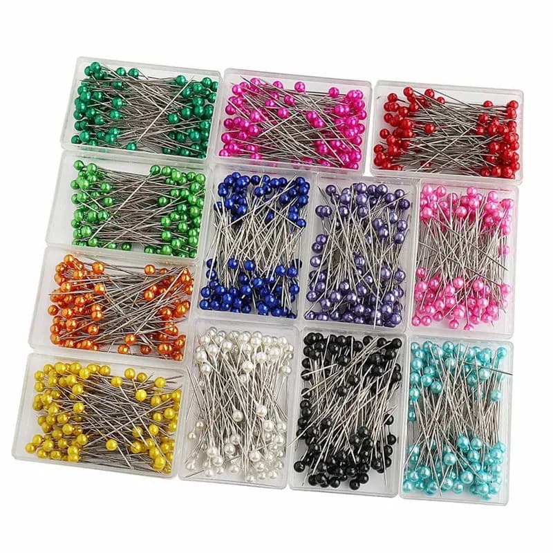 100 épingles à tête de perle ronde colorées de 38 mm pour la couture, le positionnement, la confection de robes, les travaux manuels DIY, outil de couture 5BB5977
